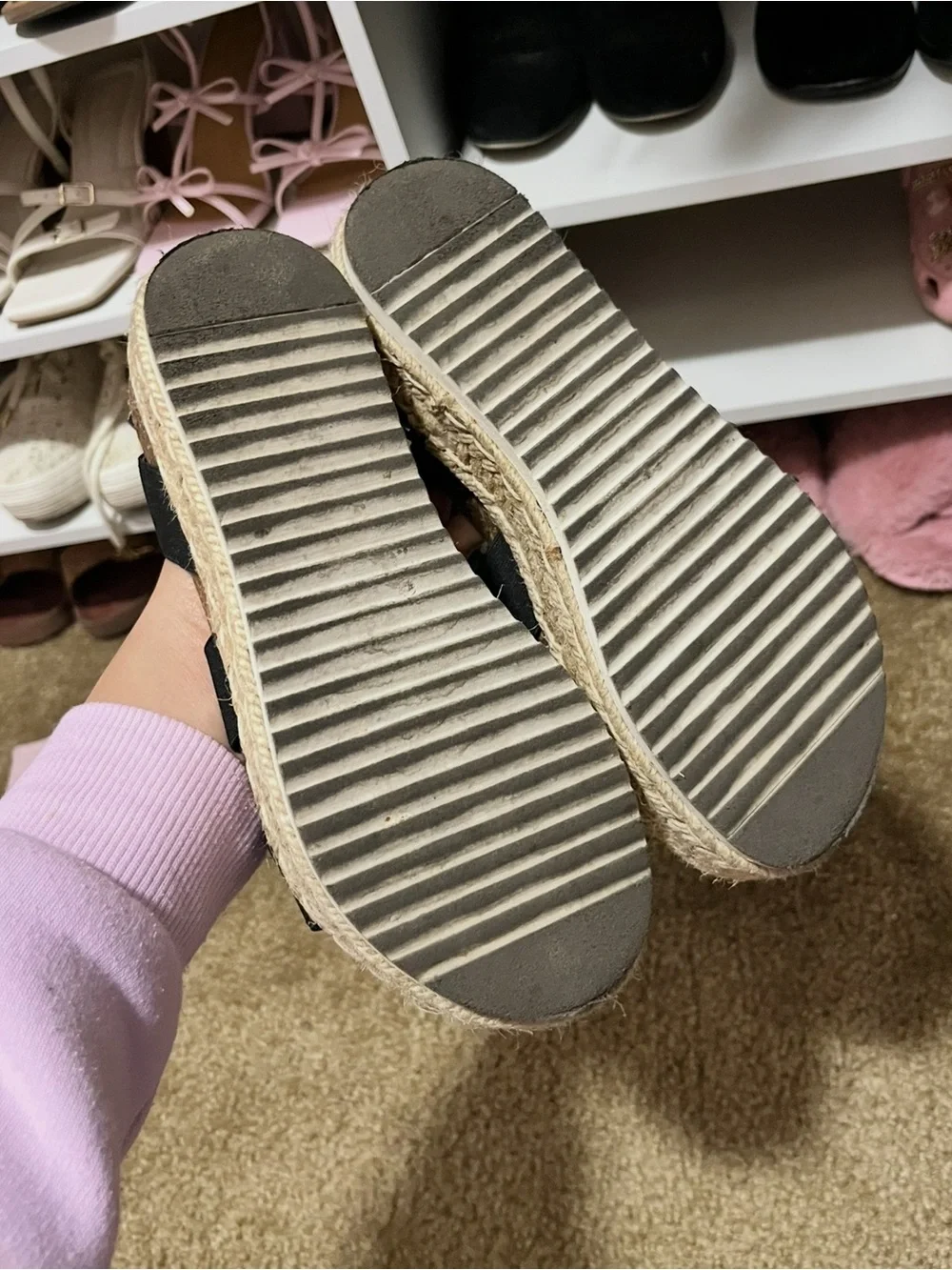 Steve Madden Black Elastic Strap Espadrille Sandals
